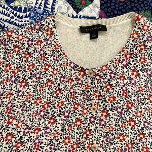 Ann Taylor Patterned Cotton Cardigan
